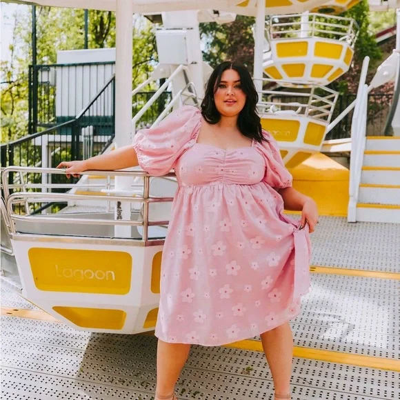One Loved Babe | Dresses | One Loved Babe Floral Daisy Embroidered Mini  Dress Blush Pink Plus Size 2xl | Poshmark